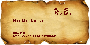 Wirth Barna névjegykártya